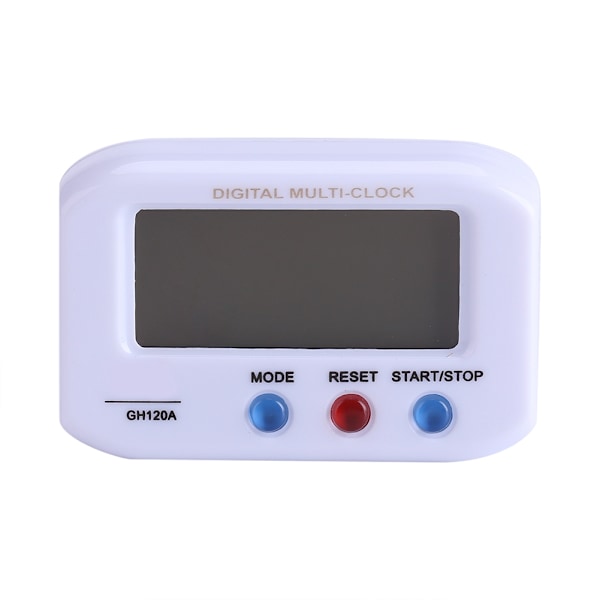 Bärbar LCD-skärm Digital väckarklocka Snooze med bakgrundsbelysning Bord Bords Dekoration (Vit)