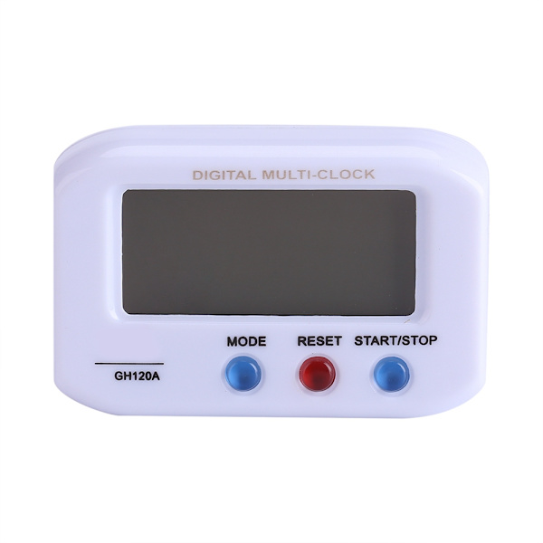 Bærbar LCD-skjerm Digital Vekkerklokke med Snooze og Bakgrunnsbelysning for Bord, Skrivebord og Bil (Hvit)
