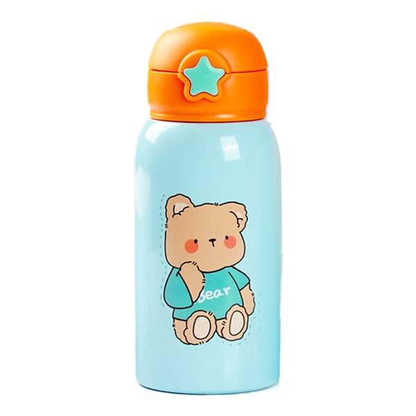 Småbarns Sippy Cup med Straw, Zoo Rustfritt Stål Straw Bottle