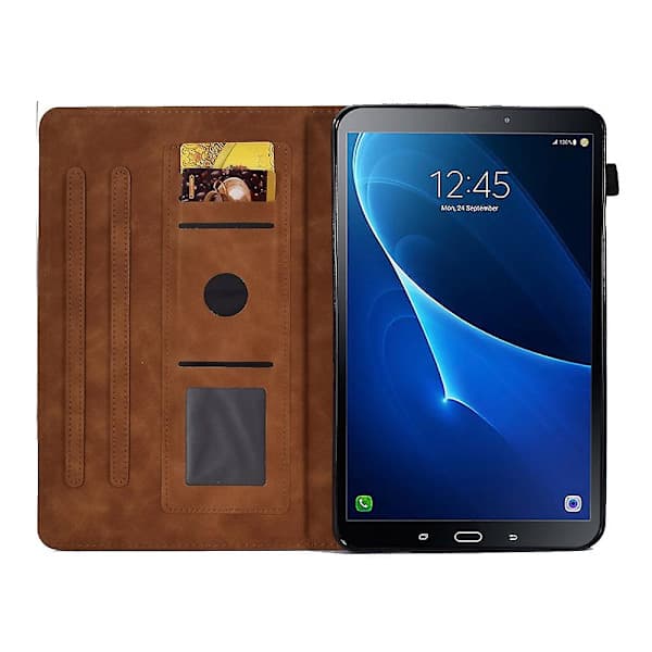 For Samsung Tab A 10.1 T580/T585 (2016) Embossed Flat Samsung Galaxy Tab A 10.1 (201 Brown