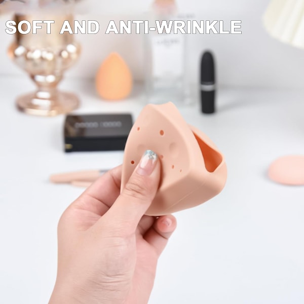 6 stk. Beauty Blender Holder | Pudderpuff Oppbevaring | Pustende Sminke Svamp Etui for Forretning eller Reise | Sanitær Gjenbruk