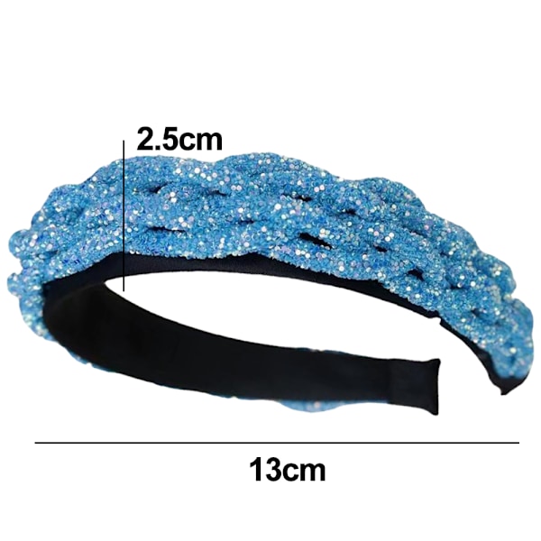 Rhinestone-koristeiset värikkäät helmihiusnauhat Naisille Luksuspunotut Hiustarvikkeet