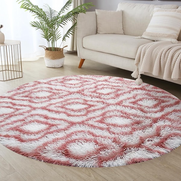 Rund fluffig matta för barn flickrum, 60 cm fluffig cirkelmatta för tonåringars sovrum, plysch luddig matta söt barnkammarematta$Mjuk rund fluffig sovrum