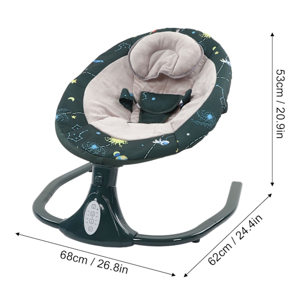Smart Baby Gynge Folding Avtakbar 4 Moduser Bluetooth Musikkhøyttaler Elektrisk Gynge med Fjernkontroll