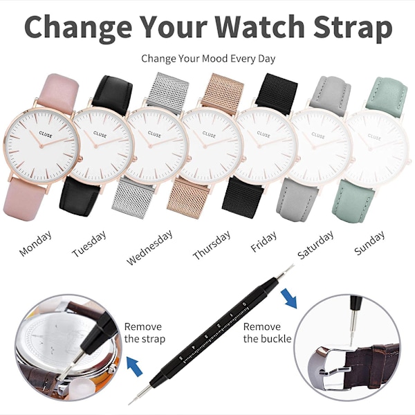 Dubbelsidig rå öron sats ersättning klockarmband skala sats klocka reparation verktyg lossning rem avmontering klack nål-används för att ta bort klockvisarna