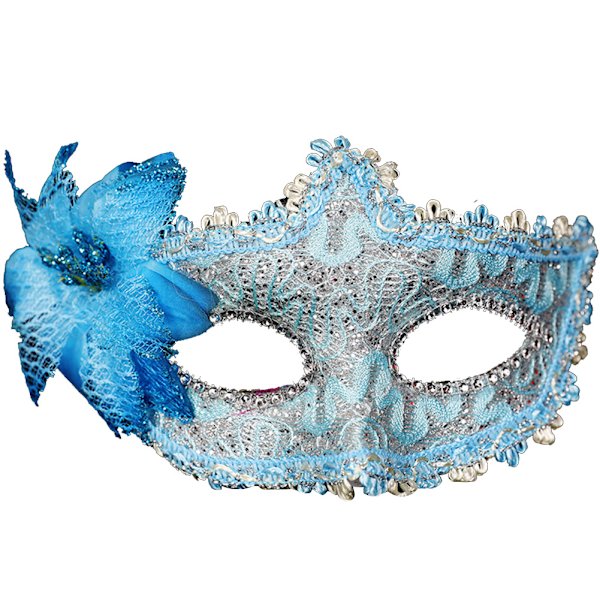 1 st Halloween Party Sexy Ögonmask med Fjäder Kvinna Spets Mask Klänning Upp Rekvisita (Blå)