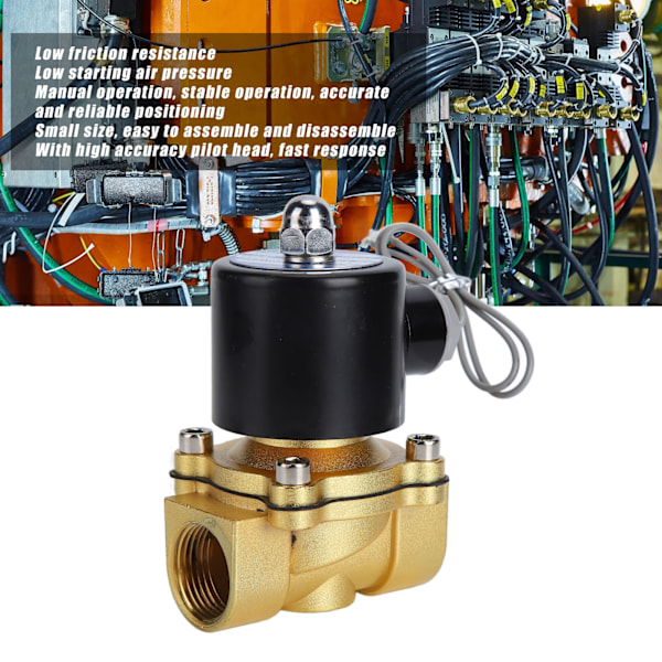 Messing Elektrisk Solenoidventil Følsom Respons Normalt Lukket Luftventil til Automatisering Udstyr AC220V