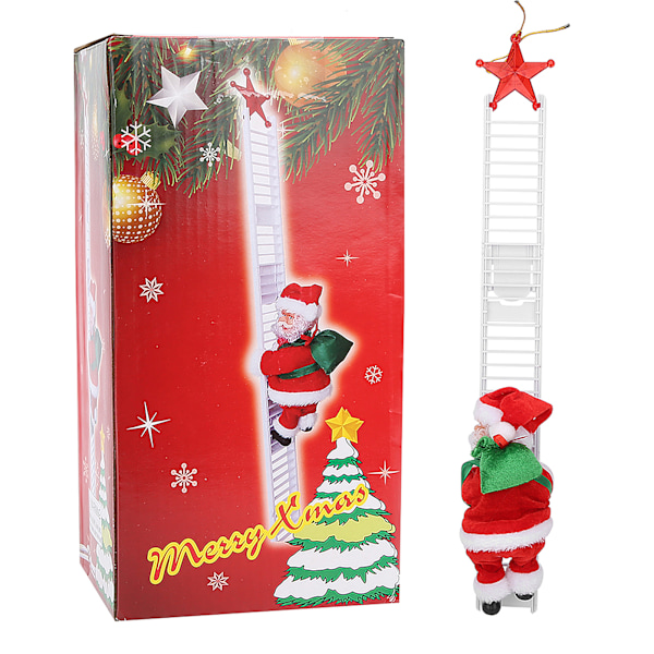 Jultomten Elektrisk Klättertrappa Heminredning Julgranspynt Present (Vit Enkel Trappa (Femuddig Stjärna))
