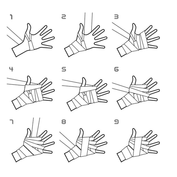 Bomullsbandage för boxning, handledsbandage, handinpackning, stridsskydd, boxning, kickboxning, handinpackningar, träning