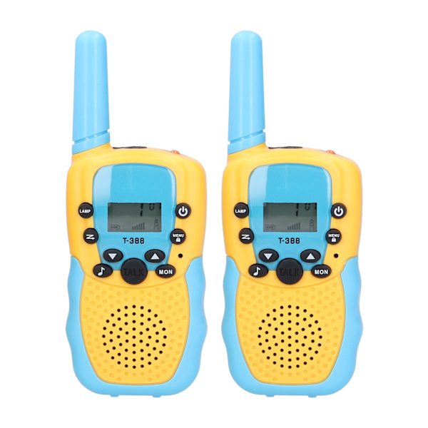 2-pack Mini Walkie Talkie Set USB Laddning Trådlös Radio Barnleksaker för Barn Födelsedag Julgåvor Blå Gul Europeisk 8CH PMR 446MHZ
