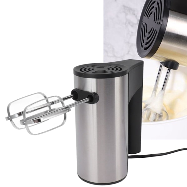 Elektrisk Håndmixer med Piskeris 5 Hastigheder 304 Rustfrit Stål Automatisk Håndholdt Mixer EU Stik 220V