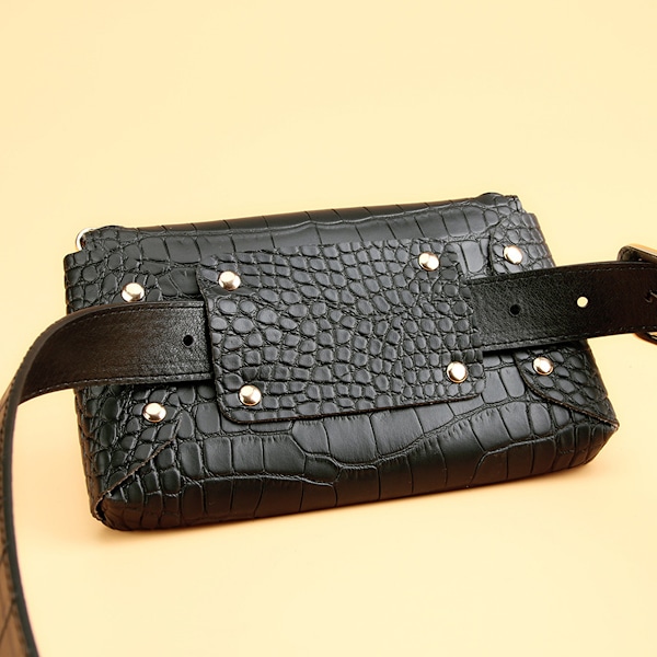 Bältesväska för kvinnor, Fanny Pack, Bältesplånbok för kvinnor, Midjeväska, Läderbältesfodral för fest, resor