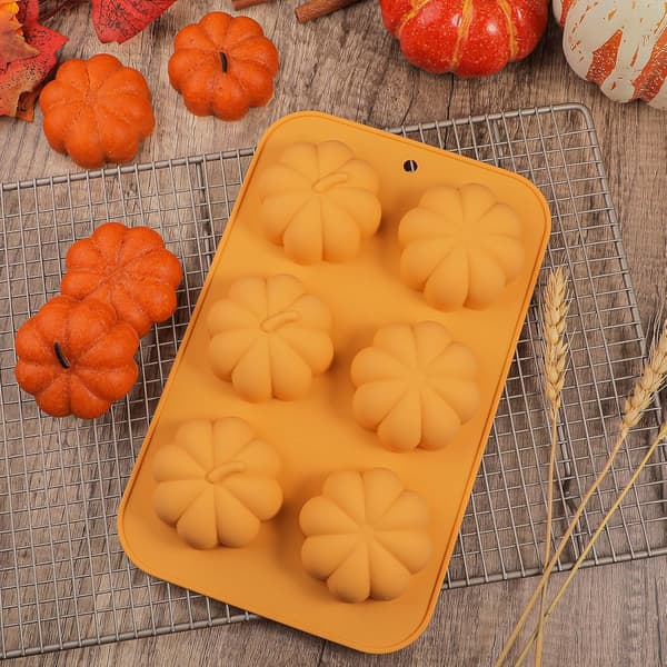 Gresskar Kakeform 3D Gresskar Kakeform for Baking Dessert Mousse Formbrett til Halloween Thanksgiving (2 Deler)
