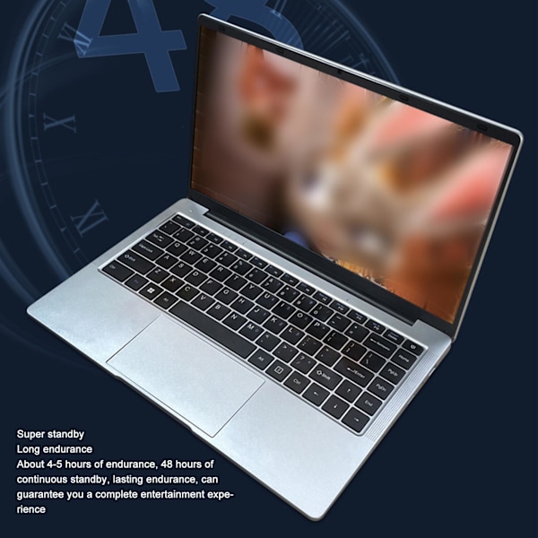 14,1 tums FHD Laptop Ultra Slim 8GB DDR4 RAM för Intel Celeron J4105 Processor Laptop PC för Windows 10 11 100‑240V 256GB EU-kontakt