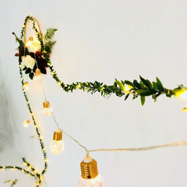 Green Leaf String Lights, Vine String Light 9,8 FT Set för Inomhus Utomhus Jul Dekorativ Uteplats Bröllop Gard$Grön Garland Tiny Leaf Vine