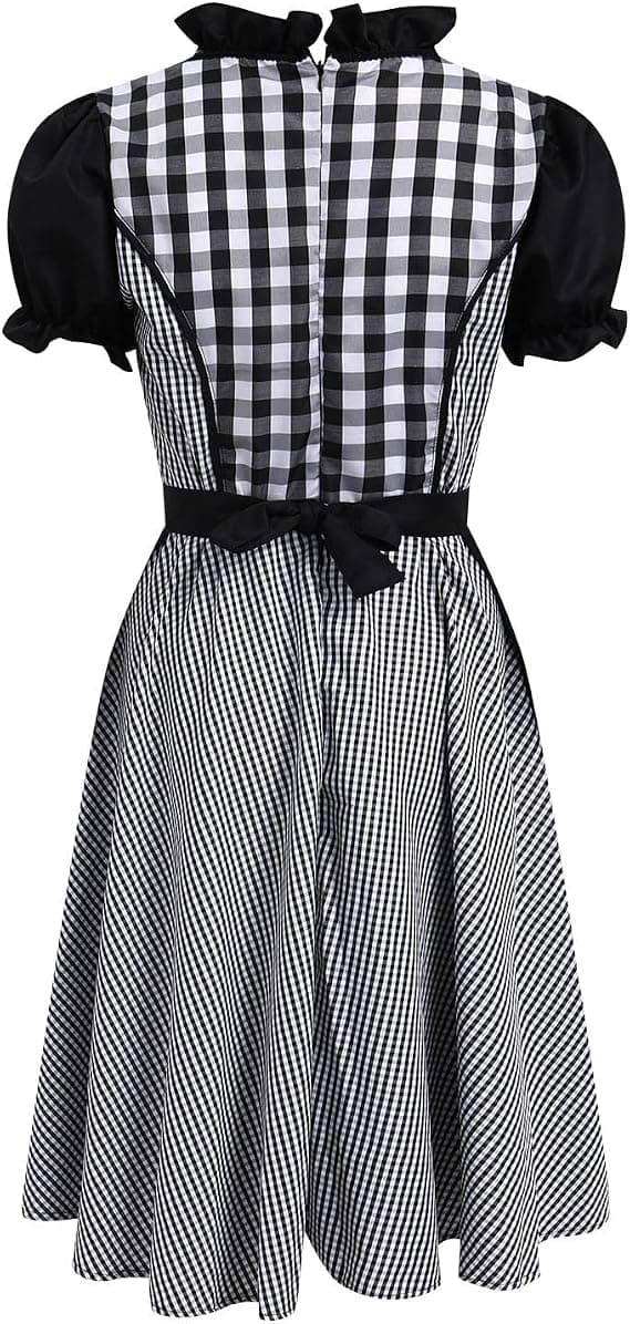 Oktoberfest Dirndl Kjole, Bayersk Kostume, Festkjole med Forklæde, Flere Farver