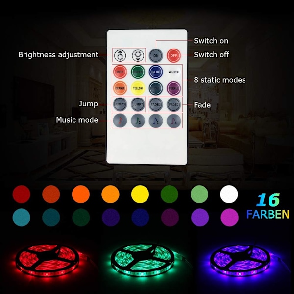 LED Strip Lights Sync to Music RGB Light Strip 32.8ft IP65 Vattentät LED Light Strip Kit 300LEDs SMD 5050 Tape Lights Färgskiftande ljusremsa