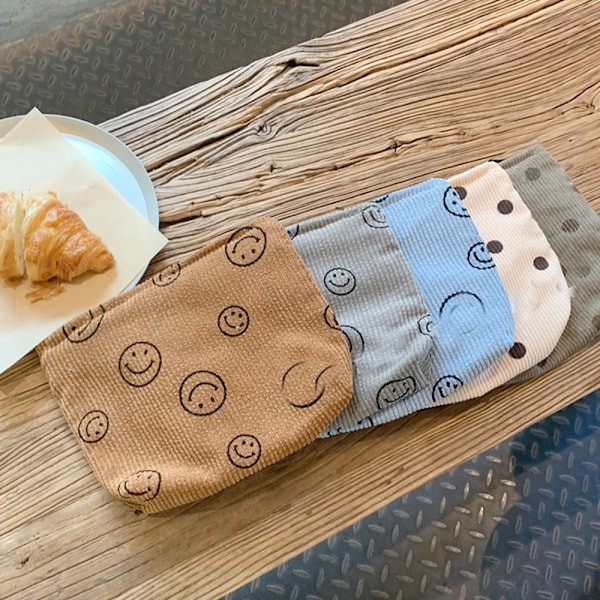 Sminkväska med prickar, Retro Smiley Förvaring Toalettväska