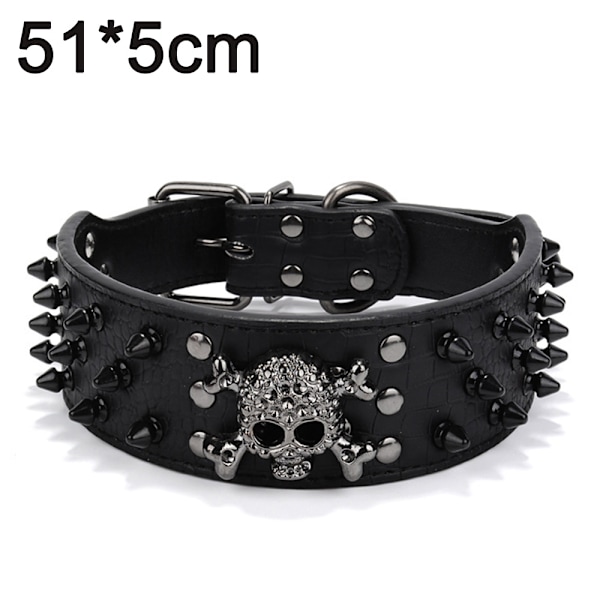 Berry Spike Läder Hundhalsband - 3 Rader Bullet Nitar Nitar PU Läder - Cool Skelett husdjurstillbehör