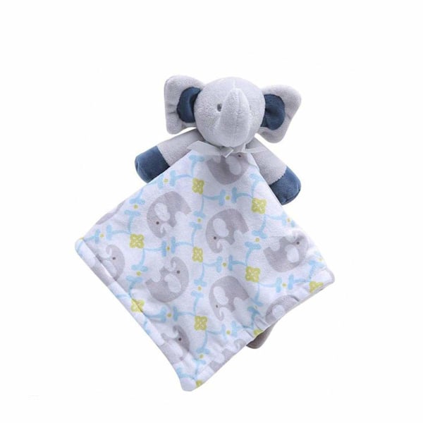 Plush Elefant Säkerhetsfilt, Baby Barnsäng Filtar, Rassel Stoppade Djur Säkerhetsfilt, Djur Taggie Filt