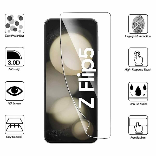 Samsung Galaxy Z Flip 5 Näytönsuoja Suojamuovi Näytönsuoja TPU läpinäkyvä