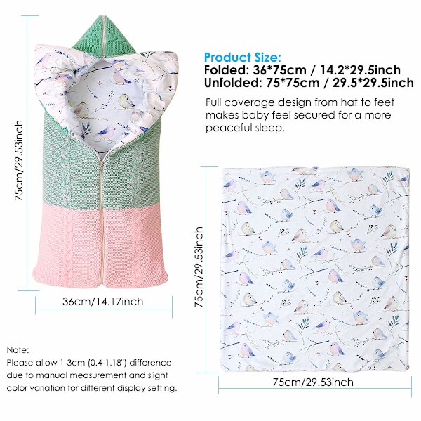 Babyfilt, Vagnomslag, Mjuk Tjock Fleece Varma Filt