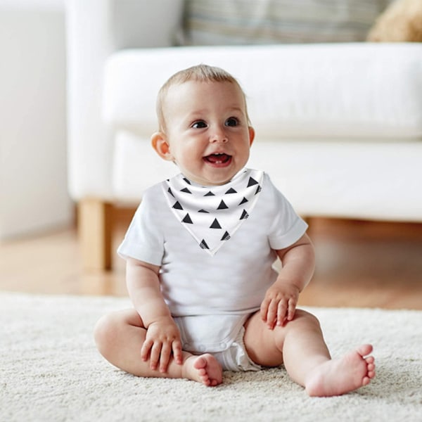 3-pack Baby Bandana-haklappar för pojkar och flickor med justerbara tryckknappar, ekologisk bomull, mjuk och absorberande