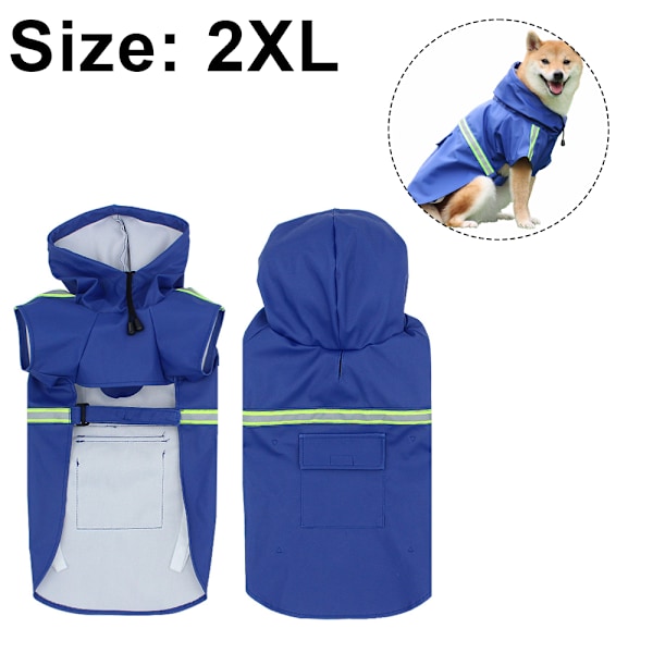 Hundregnrock Poncho Jacka Husdjur Hund Slicker Regnrock Utrustning Regnjackor Hund Katt Huva med Reflexband