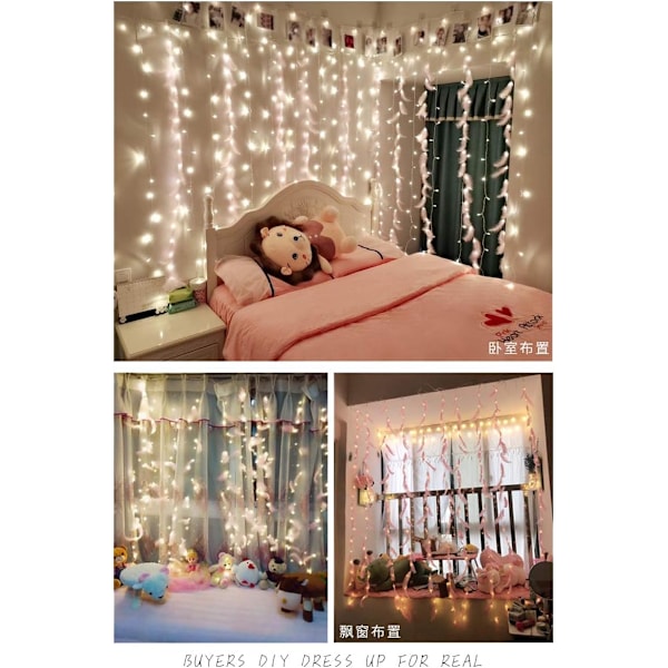 Feather String Lights, led dekorativa lampor, Fjärrkontroll Romantisk vägghängande gardin dekoration$Fjäder String Lights Fairy Lights Batteri