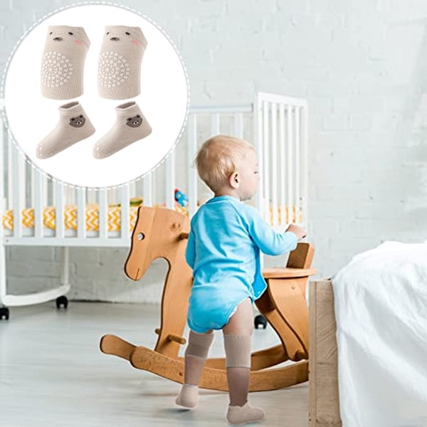 Bebis Anti-Halkstrumpor Toddler Knäskydd och Bebis Krypande Anti-Halk Knäskydd