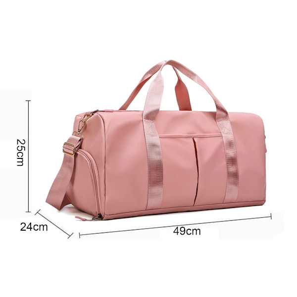 Reisebagg for kvinner og menn, tørr og våt separasjon treningsbagg, duffelbagg med sko-rom, weekendbagg, 49*25*24cm