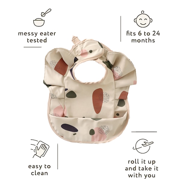 Barnförkläden som kan vändas, babymatkläder