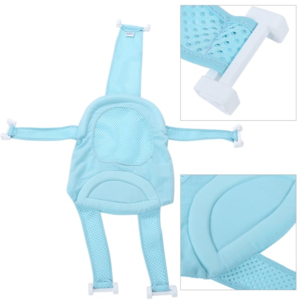 Baby Badekarsete Støtte Nett Badekar Sling Dusj Mesh Badevugge Ringer For Badekar （Lyseblå）
