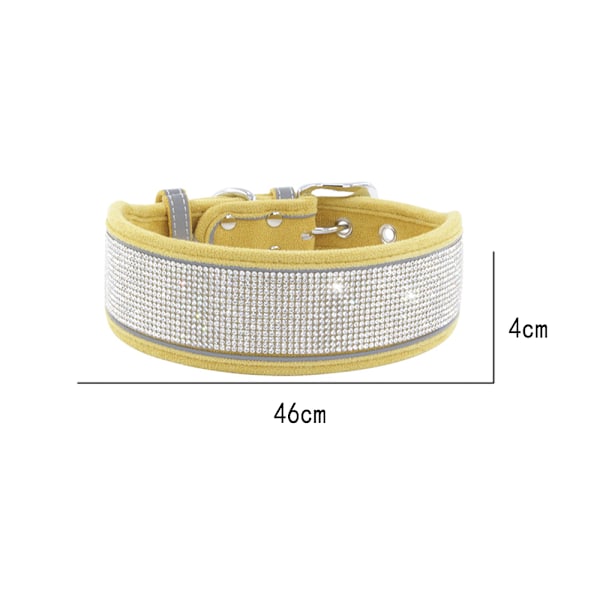 Halsband för hund med strass, mjukt och bekvämt, snyggt hundhalsband med reflexremsa