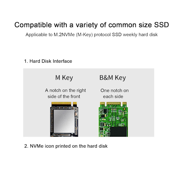 Hårddiskhölje Adapterkabel NVME till USB3.1 Extern Gen2 Läsare SSD Konverterare Silver