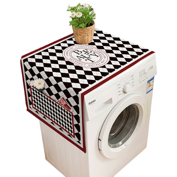 Nordic Style Tvättmaskin och torktumlare Top Covers, Dammtät Tvättmaskin och Torktumlare Covers för The Top Kylskåp Cover med förvaringspåsar för