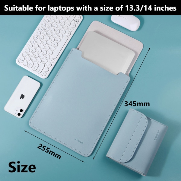 PU-läder Laptopväska, Hållbar Stötsäker Skyddande Datorfodral Multifunktionell Laptopväska