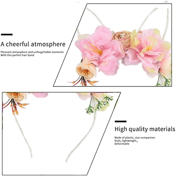 Simulerade blomsterdiadem för bröllop, fester och födelsedagar