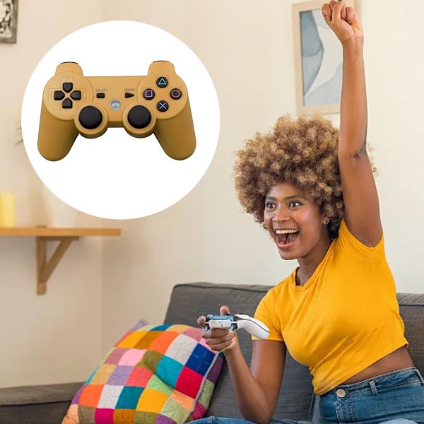 PS3 Bluetooth trådlös vibrationskontroll för PS3-spel golden