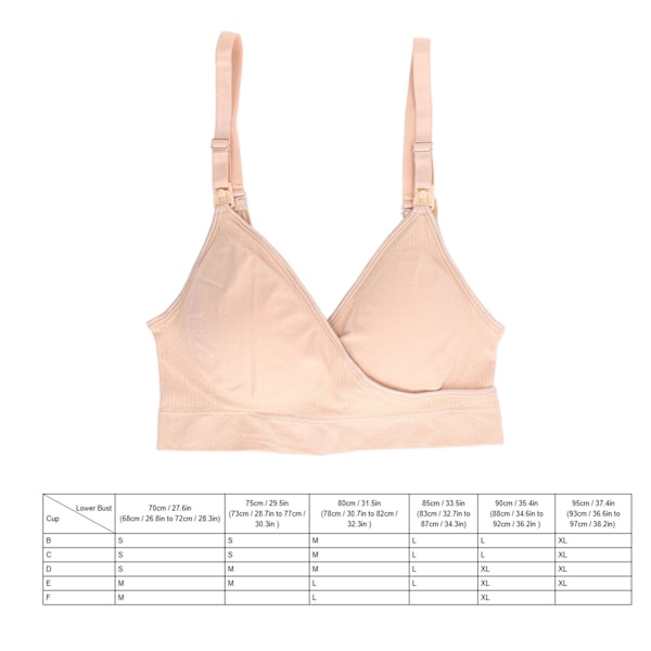 Amme-BH med frontlås, brede sider, fire rader med spenner, for gravide, XL