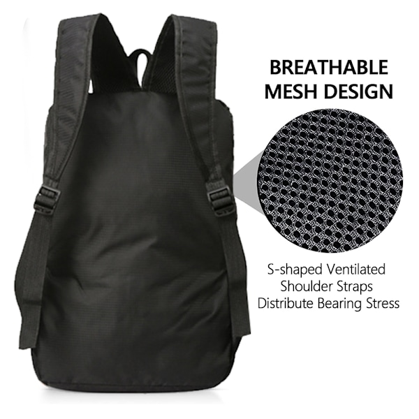 1 st 20L Lätt Packbar Ryggsäck, Liten Vikbar Vandringsryggsäck Dagryggsäck för Resa Camping Utomhussemester