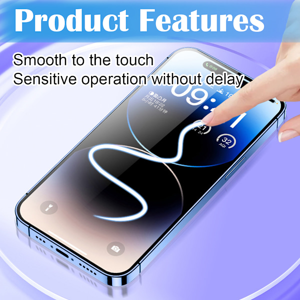 3-delars set - Lämplig för iPhone 15 härdat glas skärmskydd