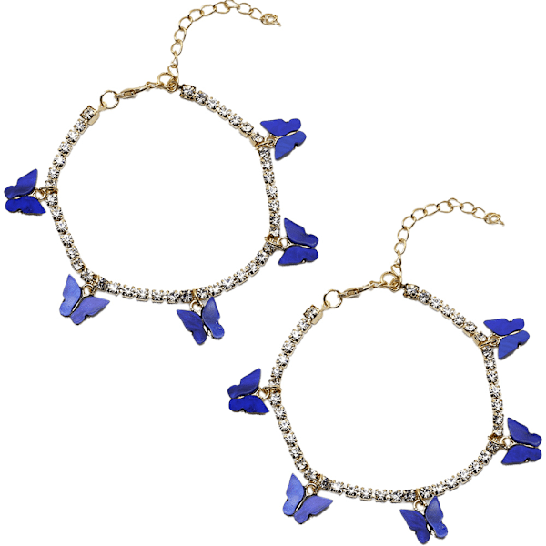 Rhinestone-ketju Perhonen Nilkkakoru, Kristalli Perhonen Nilkkakoru, Jalkaketju Nilkkakoru, Rhinestone Nilkkakoru Korut