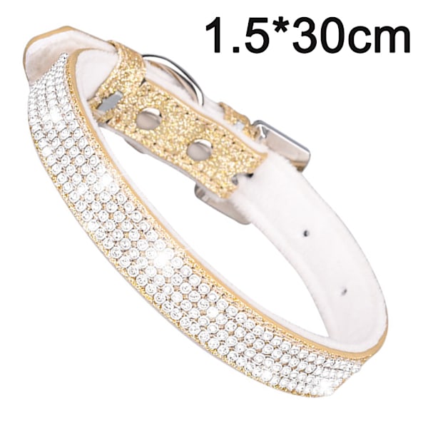 Halsband för hund med glänsande strass och diamant, lämplig för små och medelstora hundar