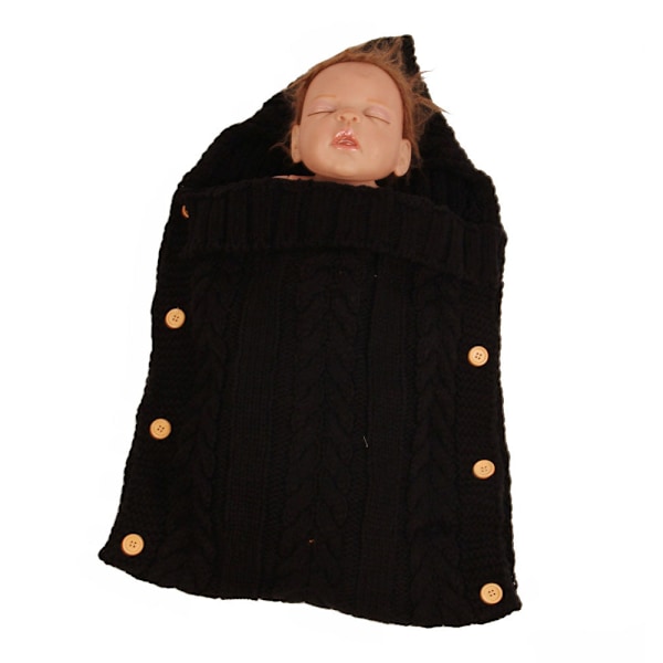 Nyfødt Baby Wrap Swaddle Tæppe Strikket Sovepose Modtagelse Tæpper Barnevogn Wrap til Baby (0-12 Måneder)
