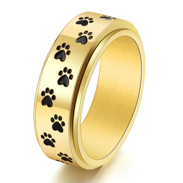 Bryllupsring i rustfritt stål med spinner og hundeklo-design