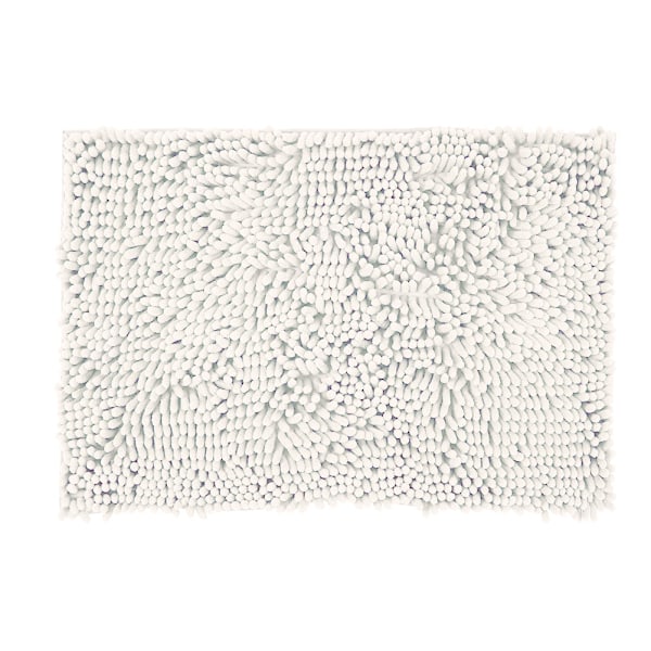 Chenille Halkskyddande Vattenabsorberande Mattor Badrum Vardagsrum (Vit)