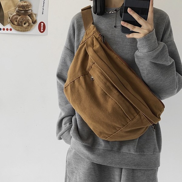 Canvas-reppu olkalaukku naisille ja miehille, rento olkalaukku ulkoiluun, vaellukseen ja matkustamiseen