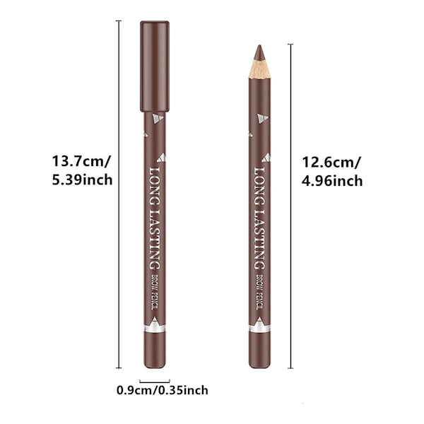 12 stk. Sorte Øjenbryn Eyeliner Blyanter Makeup Pen, Vandfast Øjenbryn Blyant, Langvarig Farve Øjenbryn Gel Pen, Øjenbryn Farveblyanter