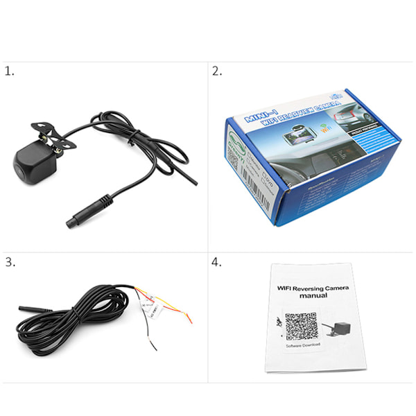 HD Backup Kamera, Metallhus Grad Vidvinkel Nummerskylt Backkamera för bil, Clear Night Vision IP67 Vattentät backkamera